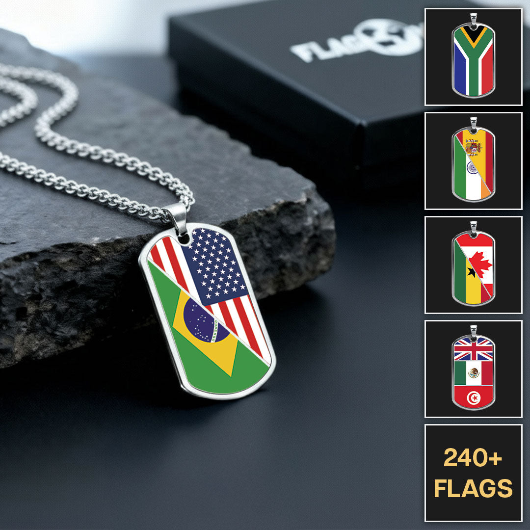 Customizable Flag Dog Tag Necklace
