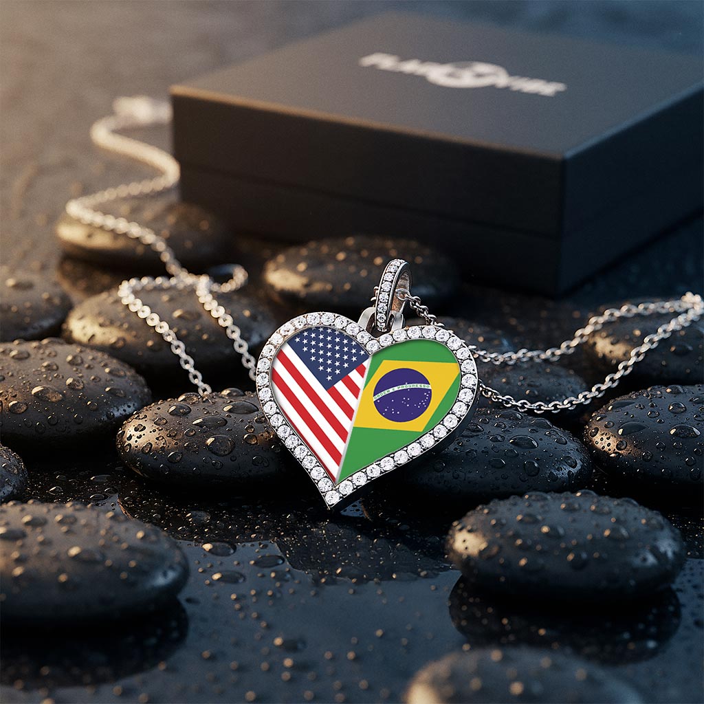 Collar corazón personalizable con banderas