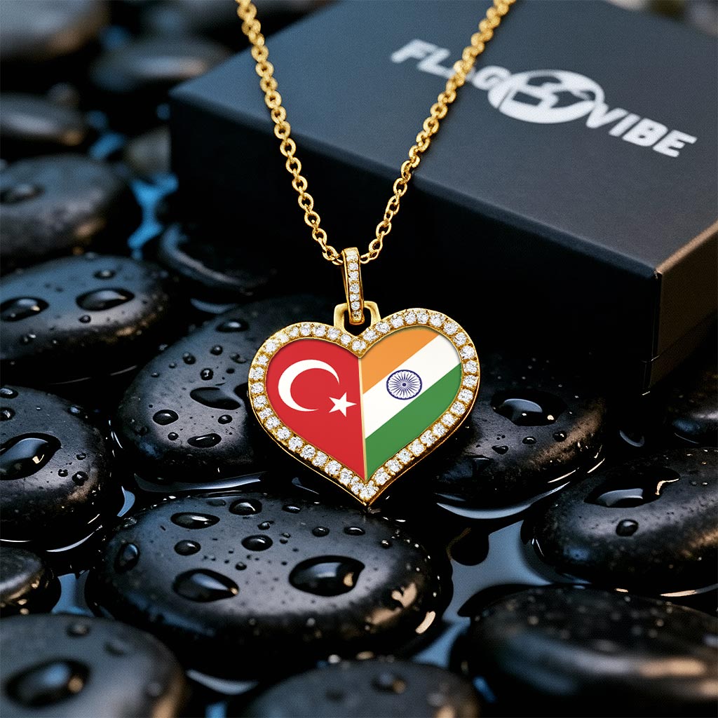 Collar corazón personalizable con banderas