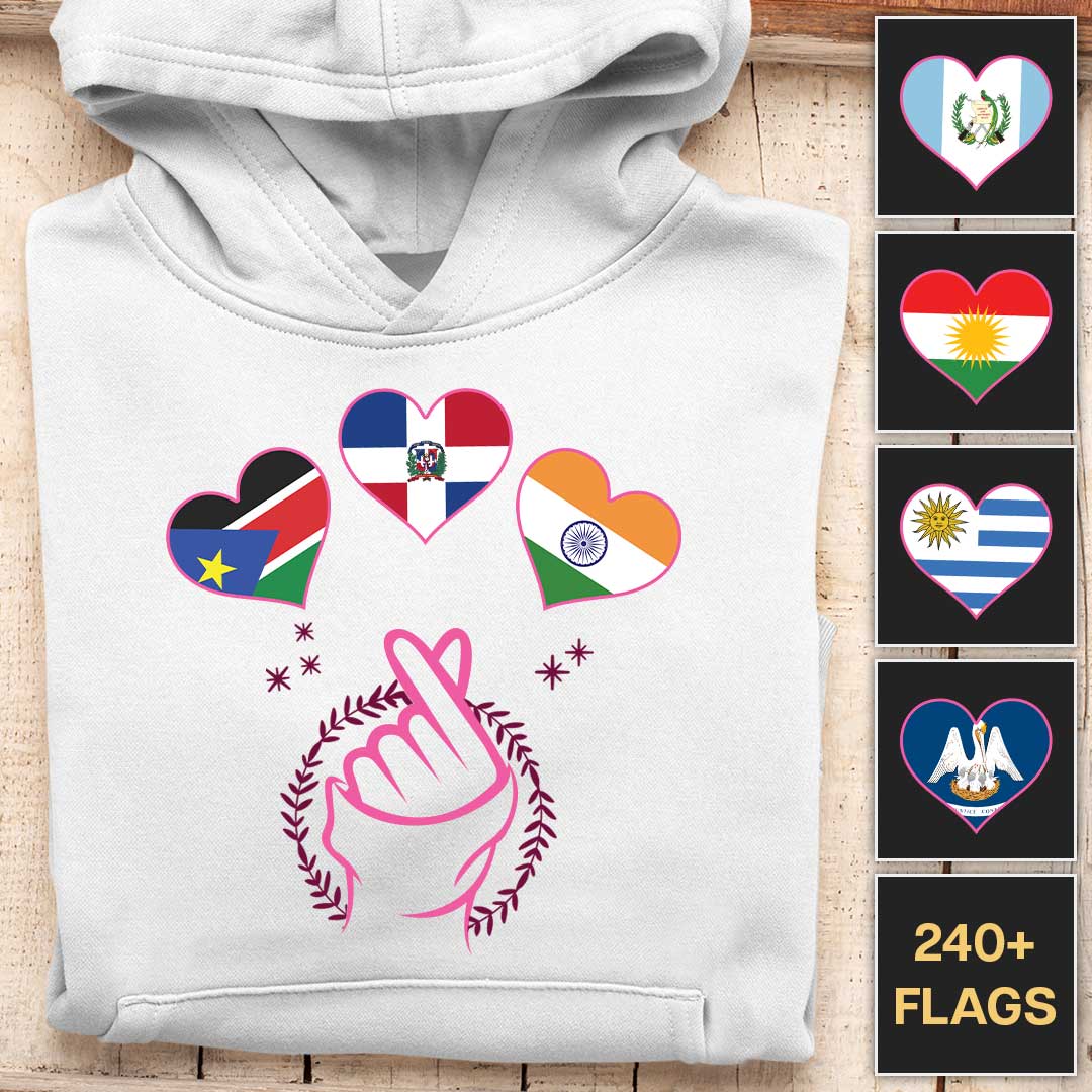 Heart of Countries - Customizable Hoodie