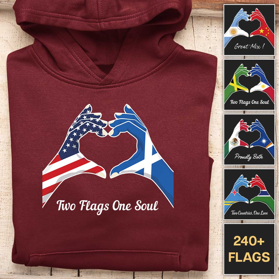 Hjärta av Två Händer - Anpassningsbar hoodie