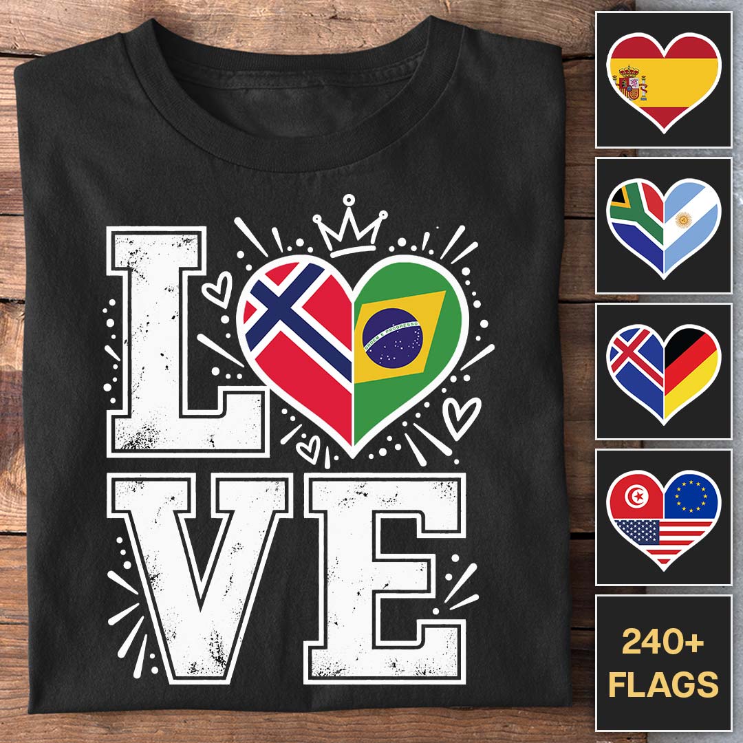 LOVE Flag - Personligt tilpasselig T-shirt