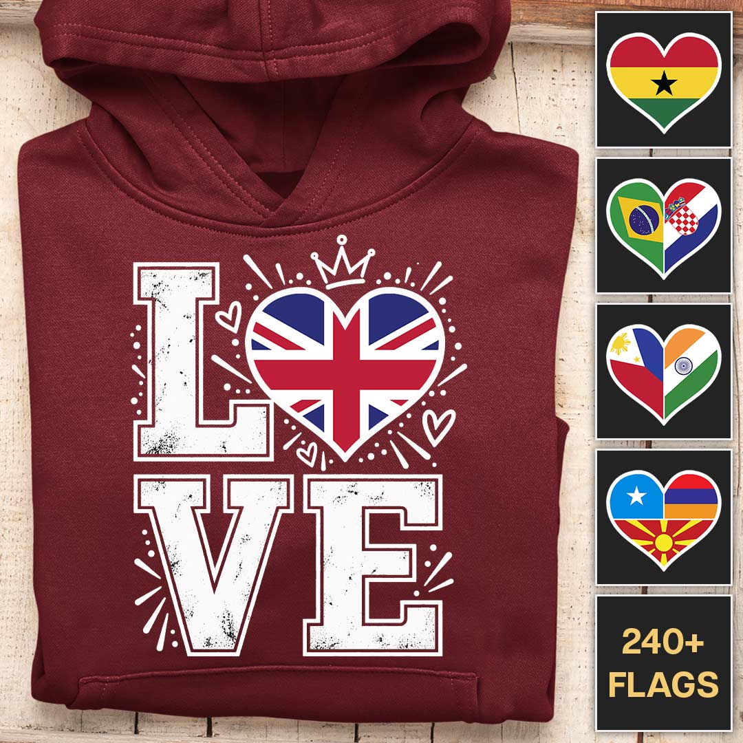 LOVE Flag - Personligt tilpasselig hættetrøje