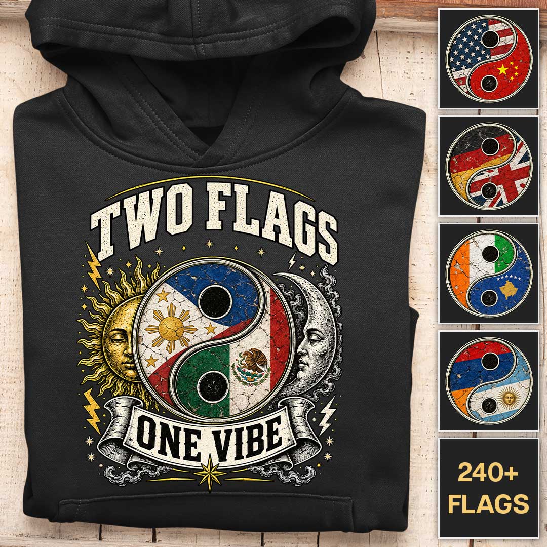 Yin Yang Flags - Customizable Hoodie