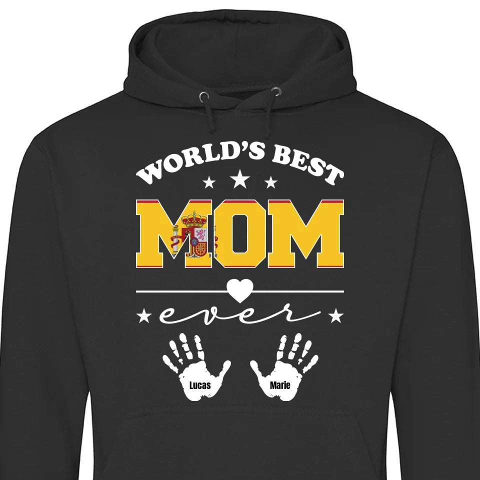 World s Best MOM Customizable Hoodie Unisex Hoodie Unisex Black 4XL