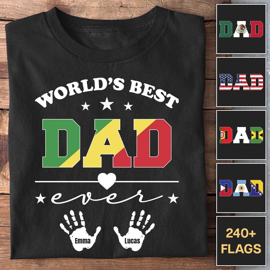Beste papa ter wereld - Personaliseerbaar T-shirt