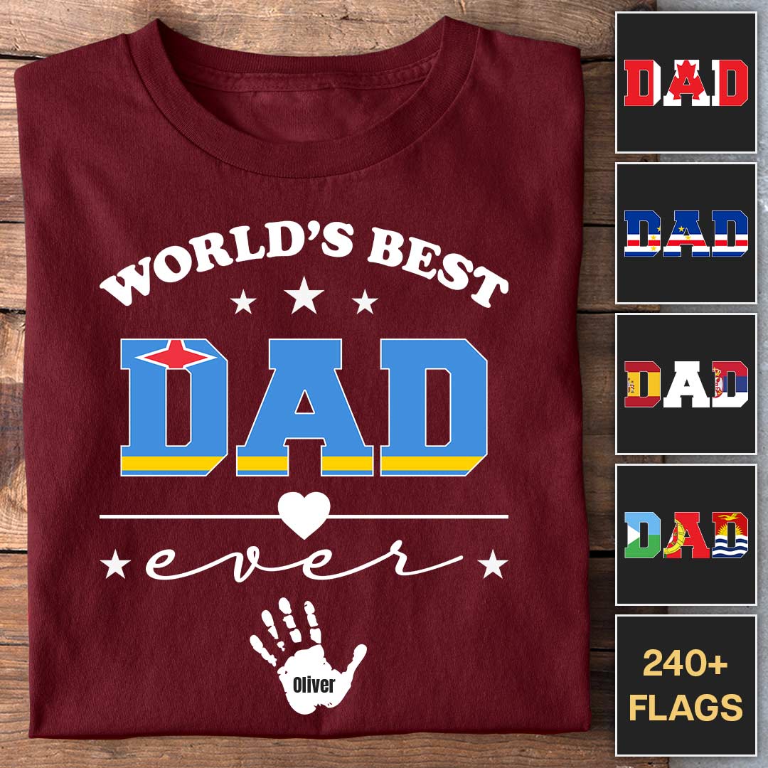 Beste papa ter wereld - Personaliseerbaar T-shirt
