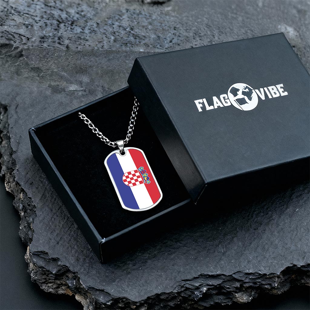 Customizable Flag Dog Tag Necklace