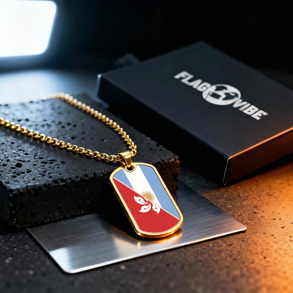 Customizable Flag Dog Tag Necklace
