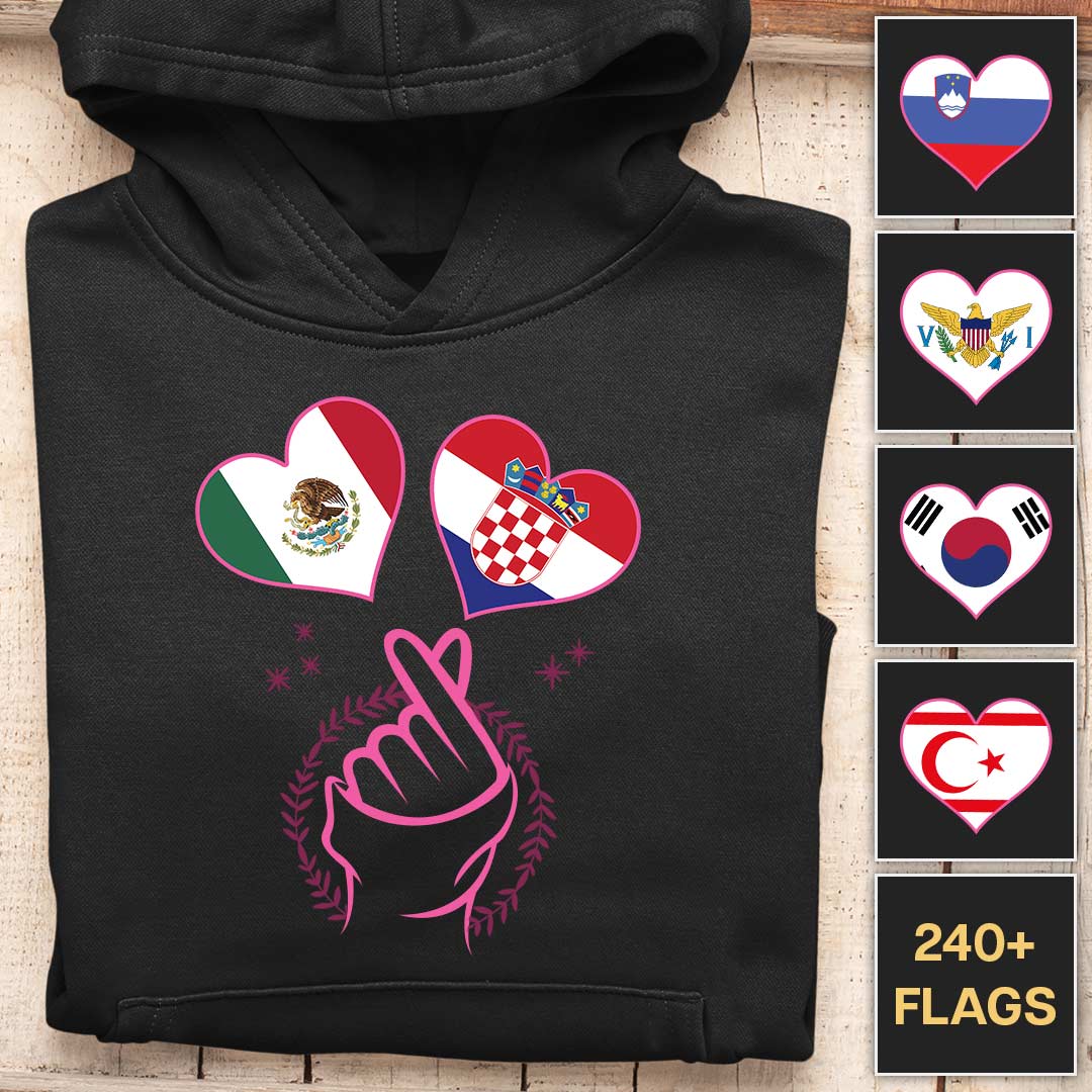 Heart of Countries - Customizable Hoodie