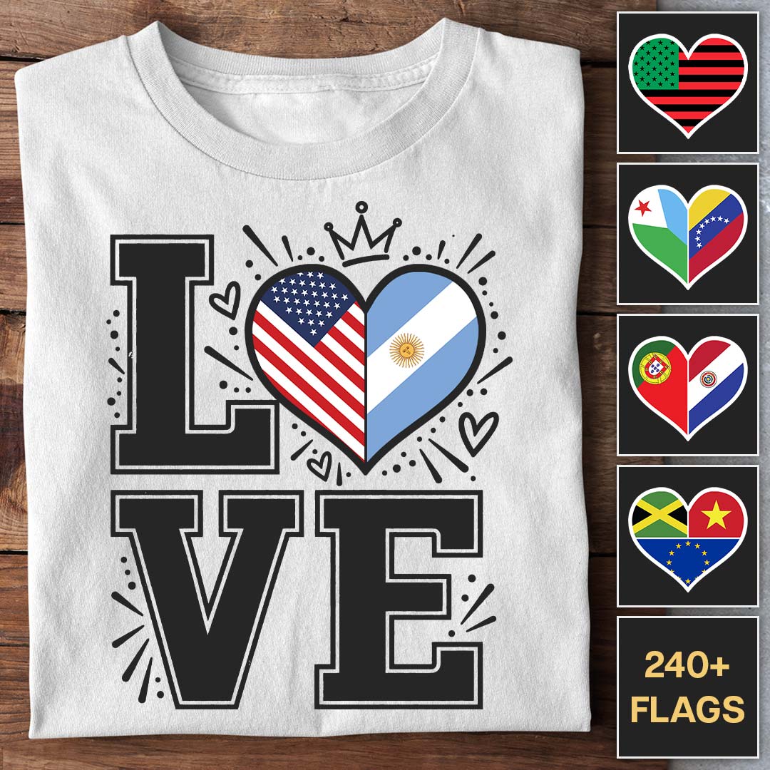 LOVE Flag - Personligt tilpasselig T-shirt