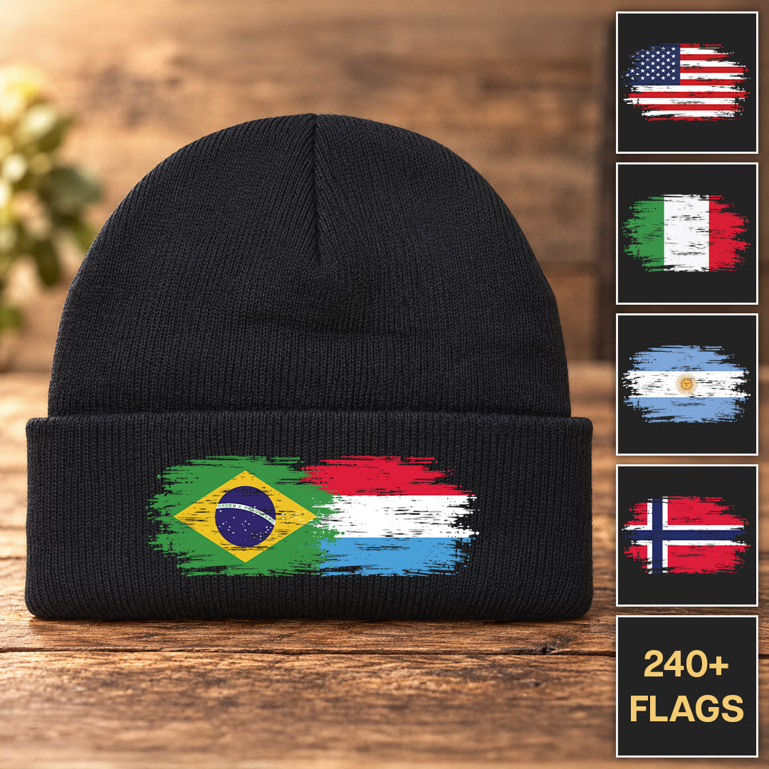Brush Style Flags - Customizable Beanie